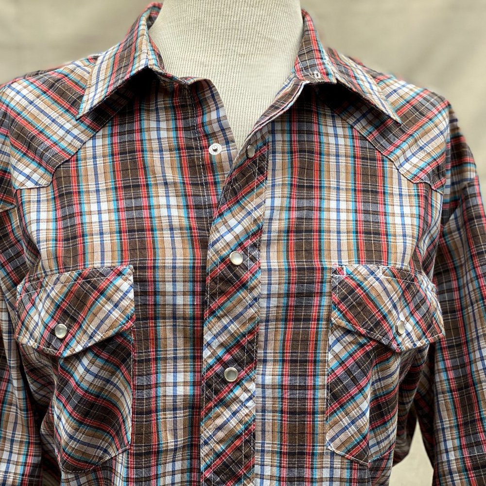 Vintage Wrangler Pearl Snap Short Sleeve Mens L